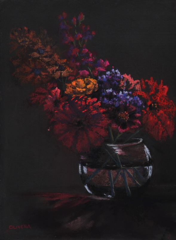 Zinnia Madness by artist Mary Olivera